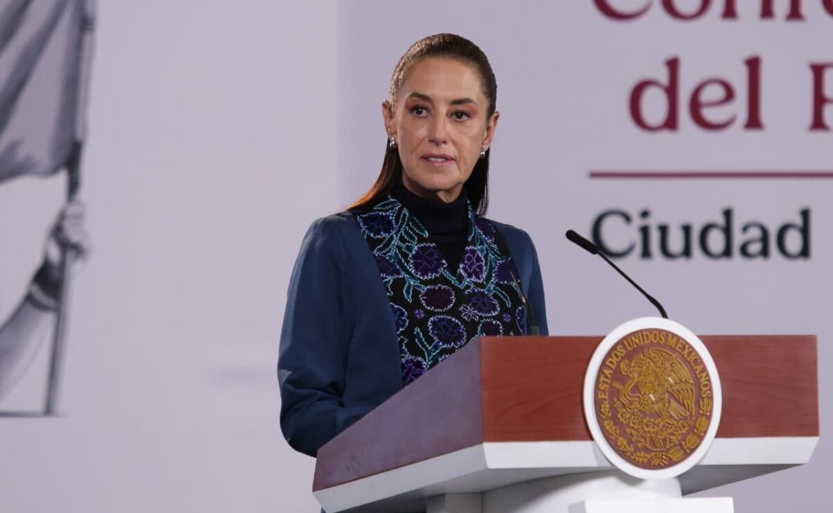 La presidenta Claudia Sheinbaum en la “Mañanera del Pueblo” del 23 de septiembre de 2026 en Palacio Nacional. Foto: Carlos Mejía/ EL UNIVERSAL