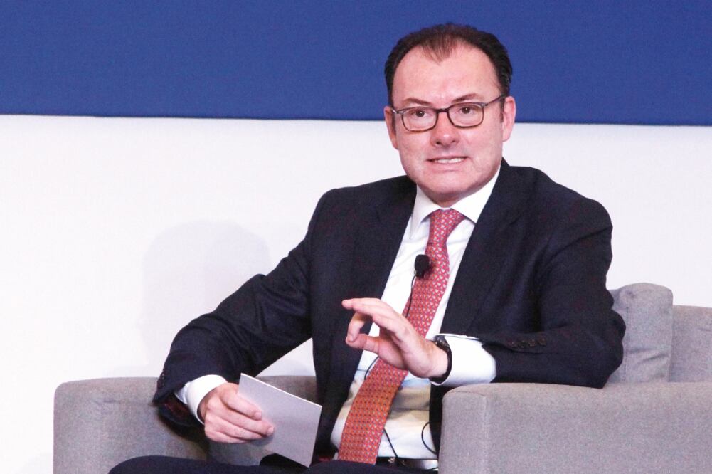 Luis Videgaray, durante su participación en la Reunión Nacional de Consejeros de BBVA-Bancomer (LUCÍA GODÍNEZ. EL UNIVERSAL)