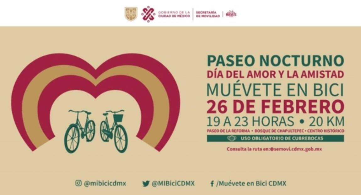 Muévete en bici: ¿Cuándo, dónde y a qué hora será el Paseo Nocturno en la CDMX?