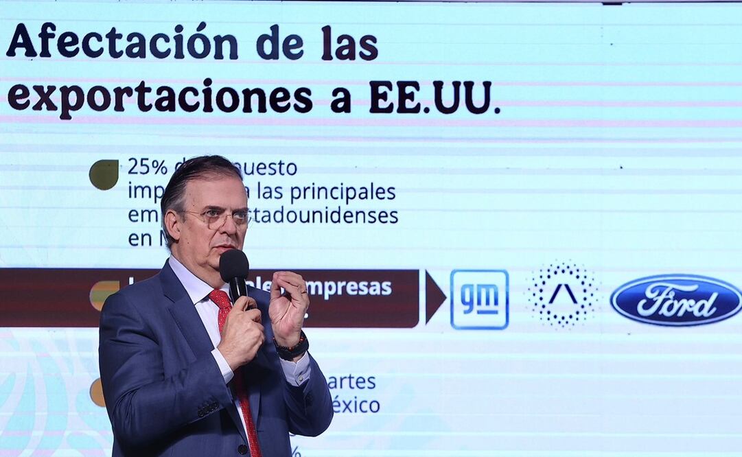Marcelo Ebrard, Secretario de Economía en la conferencia matutina de la presidenta Claudia Sheinbaum con empresarios. Fotos: Berenice Fregoso ( El Universal