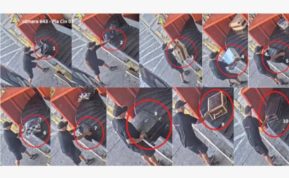 Parte del equipaje que no habría sido controlado en la Aduana, de acuerdo a las imágenes que difundió TN. Foto: La Nación