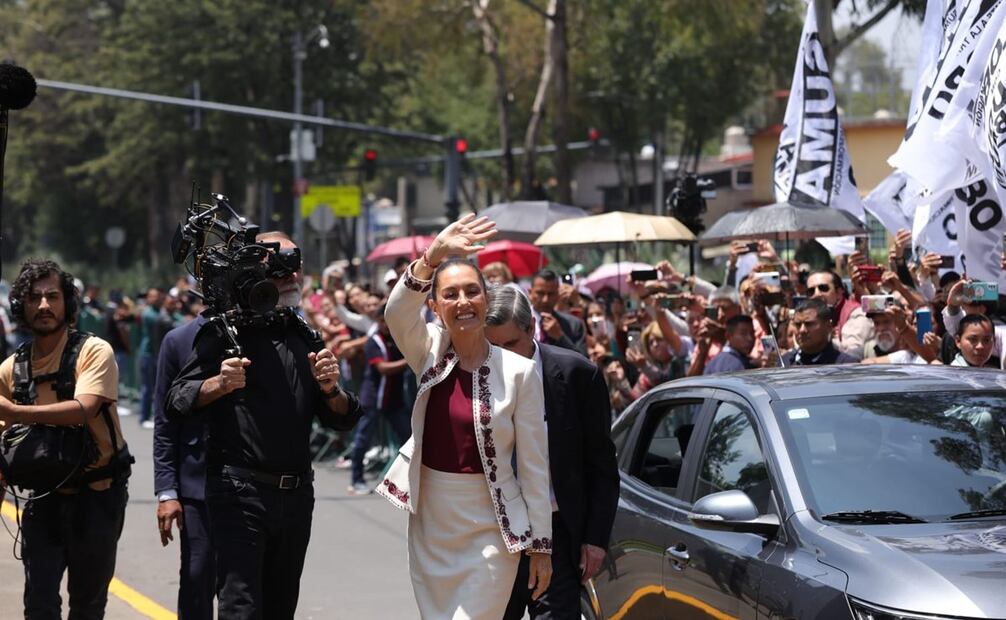 Claudia Sheinbaum a su llegada al TEPJF para recibir la constancia de presidenta electa. Foto: Fernanda Rojas. EL UNIVERSAL