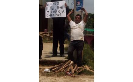 Retienen y amarran al síndico Ramiro González Patishtán en Chiapas