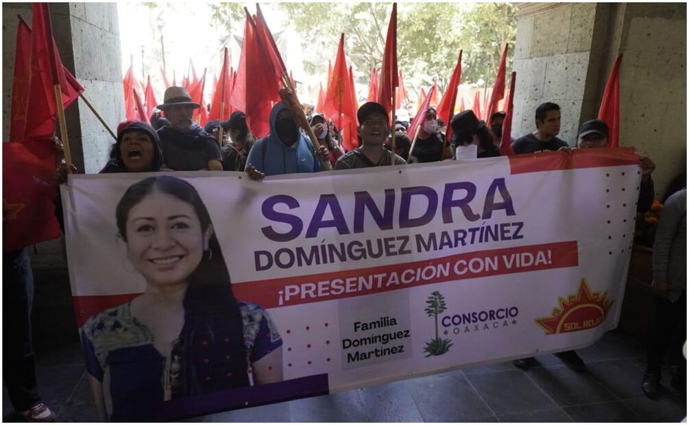 Organizaciones, familiares y amigos de la activista Sandra Domínguez exigen su aparición con vida (16/10/2024). Foto: Mario Arturo Martínez / EL UNIVERSAL