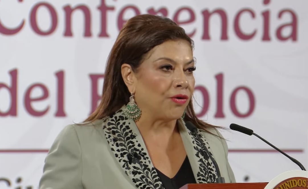 Clara Brugada, jefa de gobierno de la Ciudad de México, durante la mañanera del 27 de noviembre del 2025. Foto: Captura de pantalla