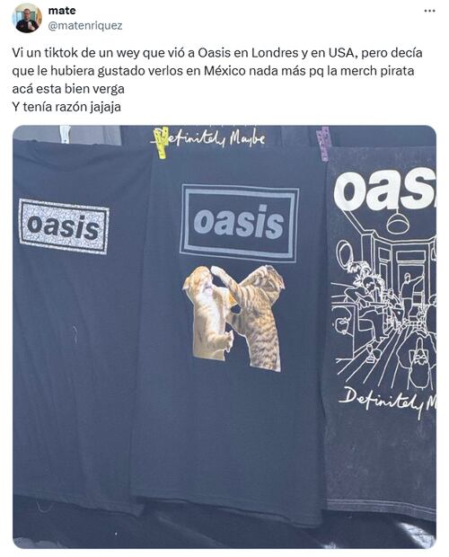 Memes del regreso de Oasis al escenario en México. Foto: X