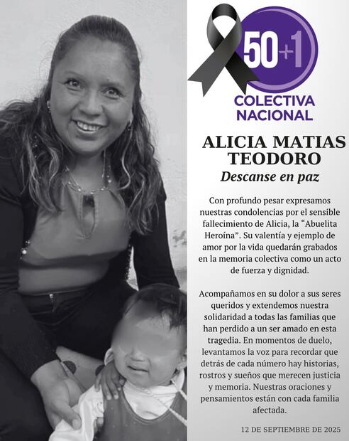Tras su fallecimiento, usuarios despiden y honran a Alicia Matías, la mujer que protegió a su nieta de 2 años en la explosión de una pipa en Iztapalapa. Foto: X
