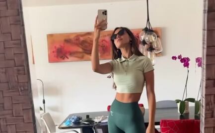 Eiza González combina ombliguera tipo polo y lycras para ir al gym