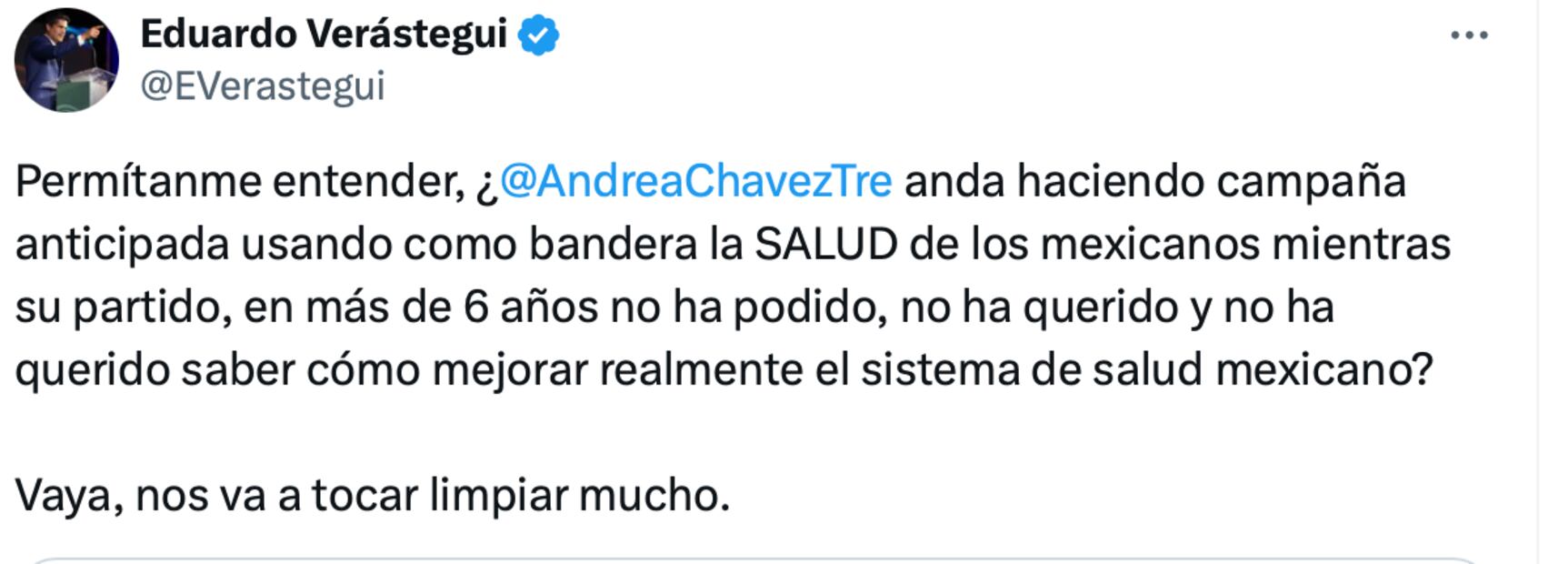 Verástegui lanza dardo a Andrea Chávez tras burlarse del PAN. Foto: Captura de pantalla