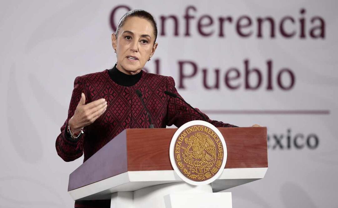 La presidenta Claudia Sheinbaum durante la mañanera del 2 de diciembre del 2025. Foto: EFE