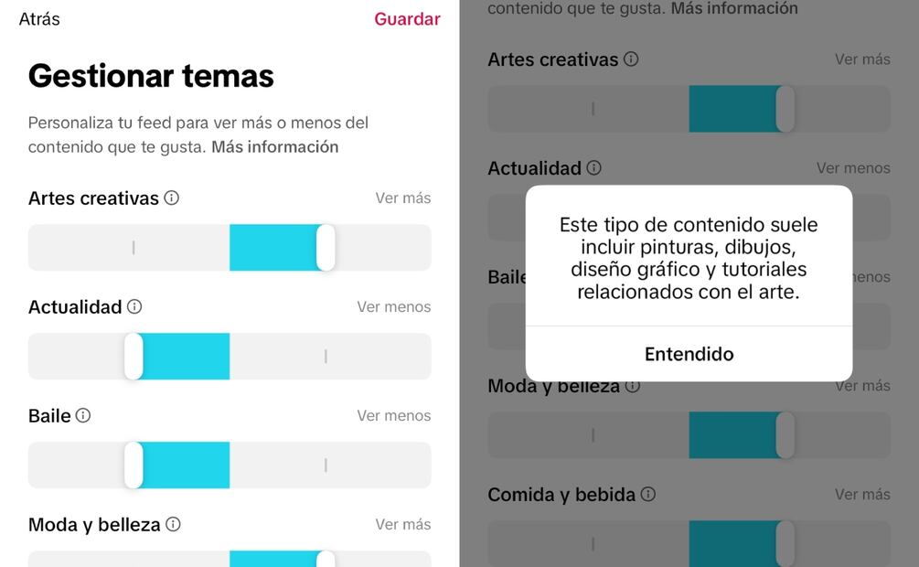 TikTok lanza nuevas funciones para personalizar el “Para Ti”. Imagen: TikTok