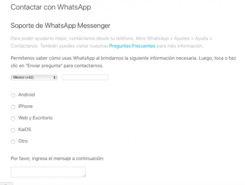 De esta manera puedes contactar directamente a WhatsApp