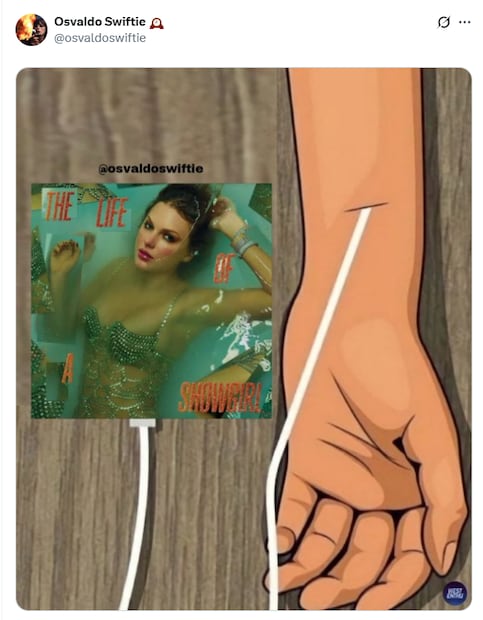 Memes por el lanzamiento de "The Life of a Showgirl". Foto: X
