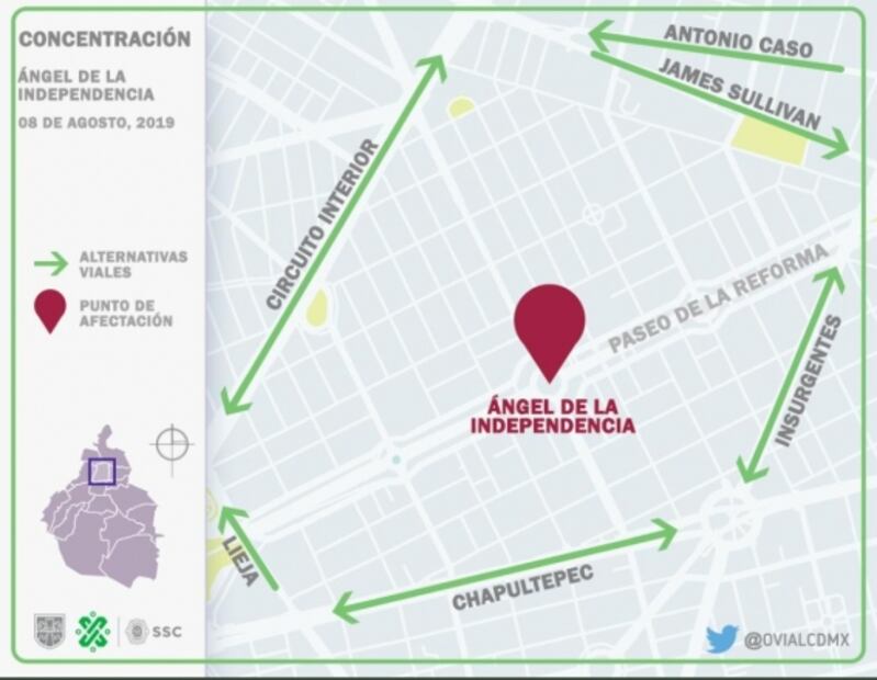 Protesta de campesinos complica circulación en varios puntos de Reforma