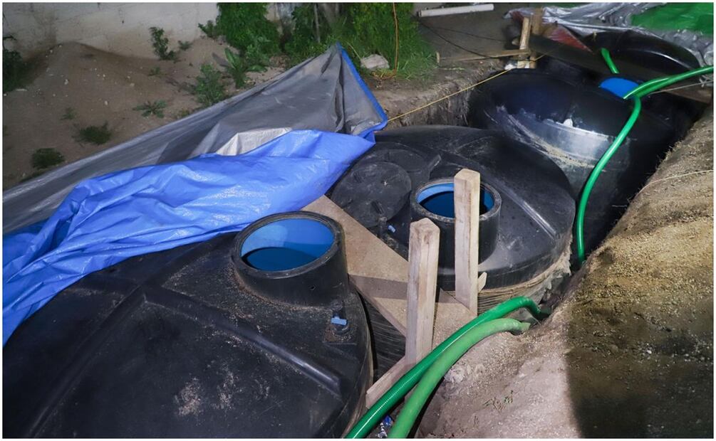 Este 1 de octubre de 2024, autoridades de Hidalgo decomisaron 35 mil litros de hidrocarburo robado además de drogas. Foto: Especial