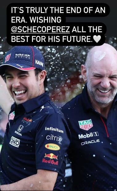 El mensaje de Adrian Newey a Checo Pérez - Foto: Instagram