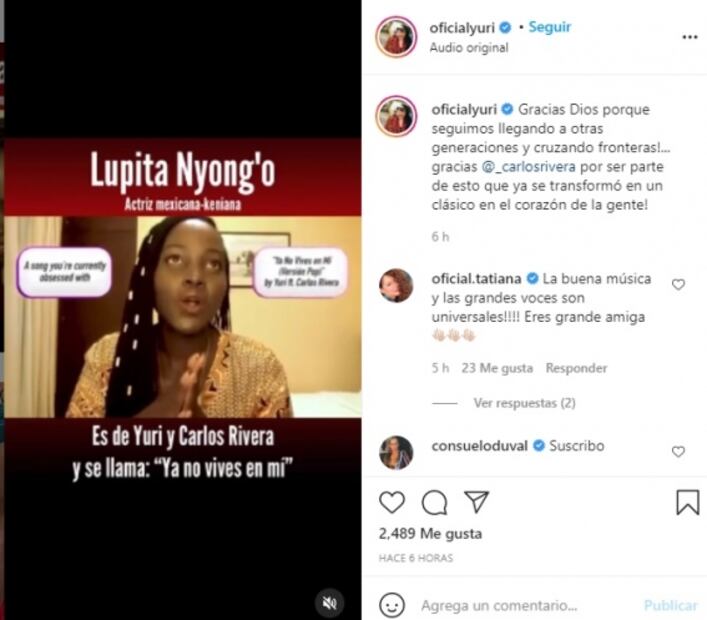 Lupita Nyong'o se declara fan de Carlos Rivera y Yuri