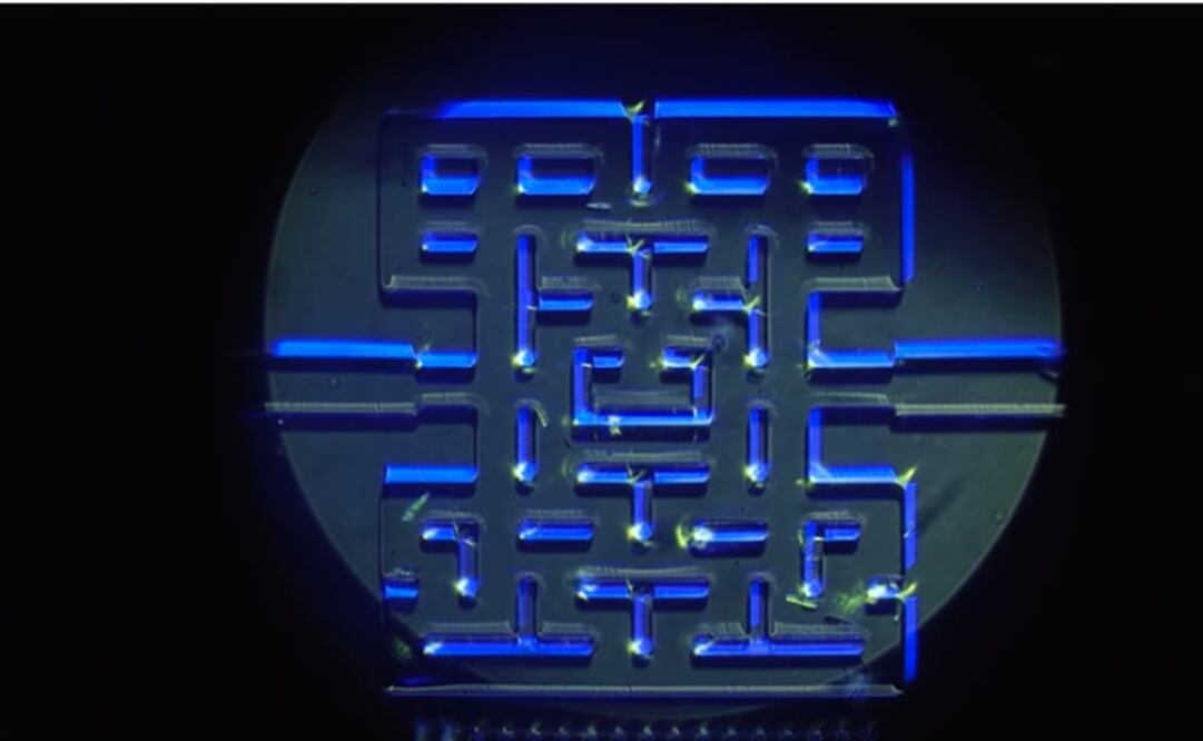 El laberinto fue recreado en microescala con un diámetro de menos de un milímetro. (FOTO: Universidad del Sudeste de Noruega)