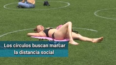 Dibujan círculos en parque de Brooklyn por Covid-19