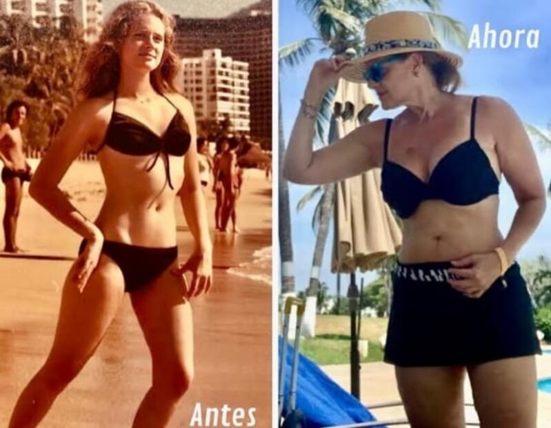 Erika Buenfil en bikini, su sorprendente antes y después