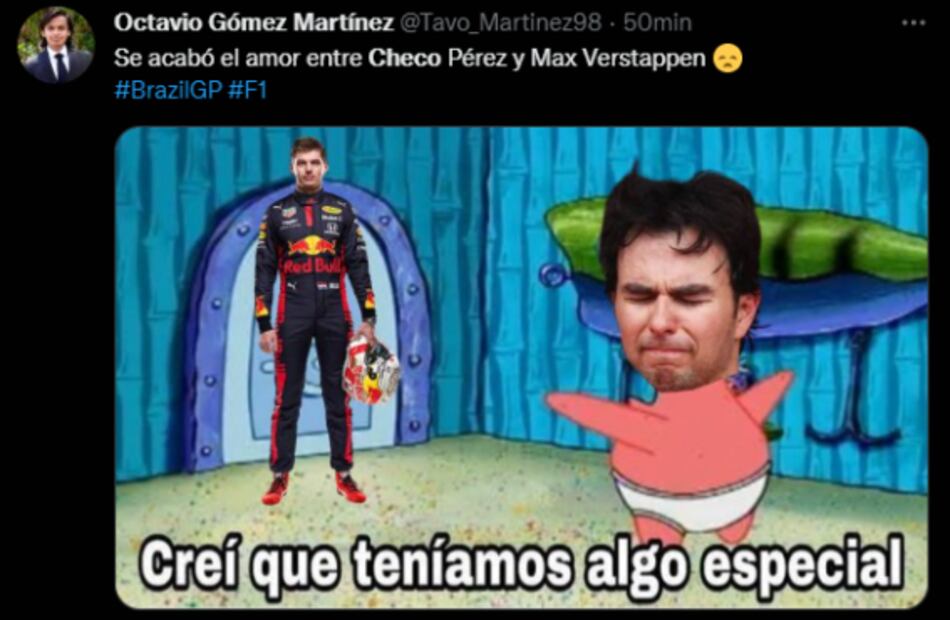 Los memes que dejó la polémica entre Checo Pérez y Max Verstappen