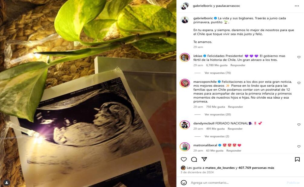 Gabriel Boric iniciará sus cinco días de permiso parental tras el nacimiento la madrugada de este jueves de su primera hija. Foto: Captura de pantalla