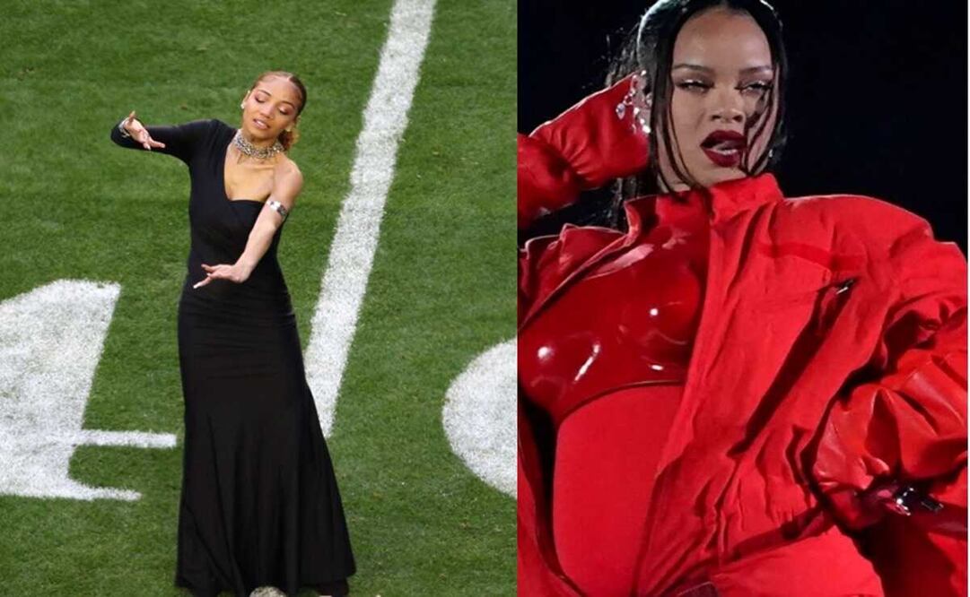Justina Miles apareció traduciendo simultáneamente las canciones de Rihanna a lengua de señas americana. / Fotos: AFP. 