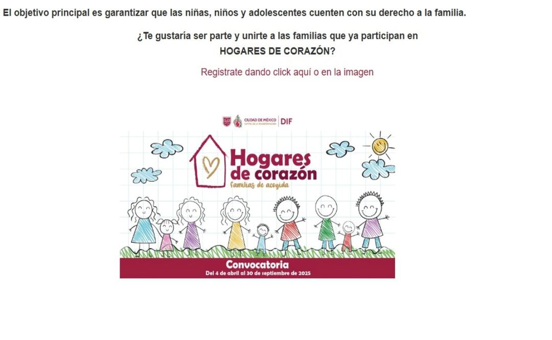 DIF CDMX invita a unirse a "Hogares de Corazón" para acoger temporalmente a niñas, niños y adolescentes. Foto: Especial