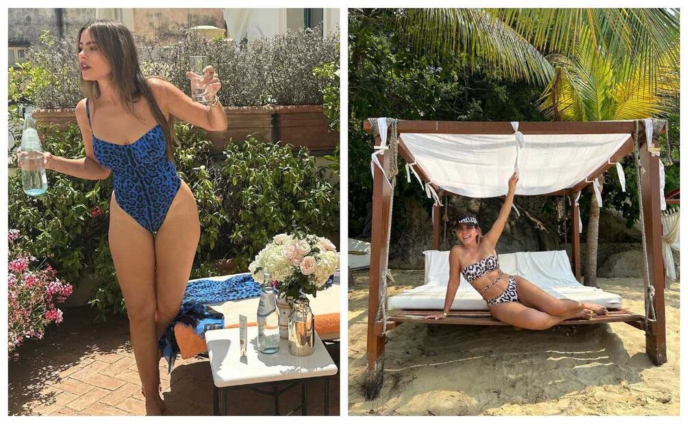 Sofía Vergara y Rocío Sánchez Azuara también lucieron sus trajes de baño animal print durante este verano. Imagen: Instagram de Sofía Vergara y Rocío Sánchez Azuara