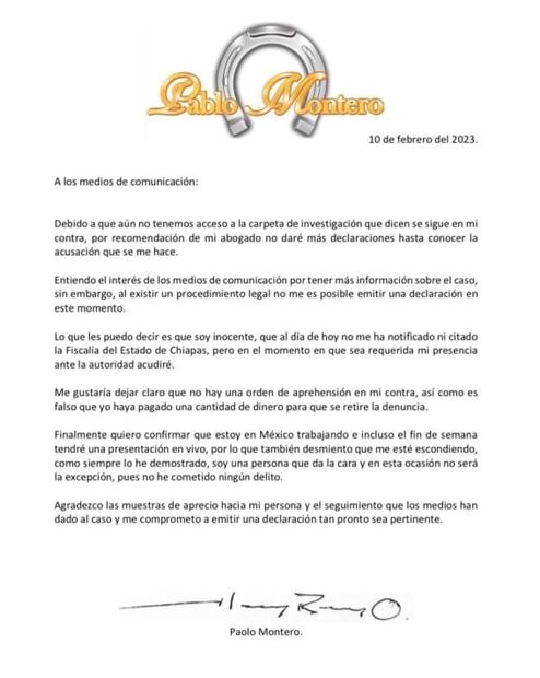 Pablo Montero asegura que es inocente: "no hay orden de aprehensión en mi contra" 