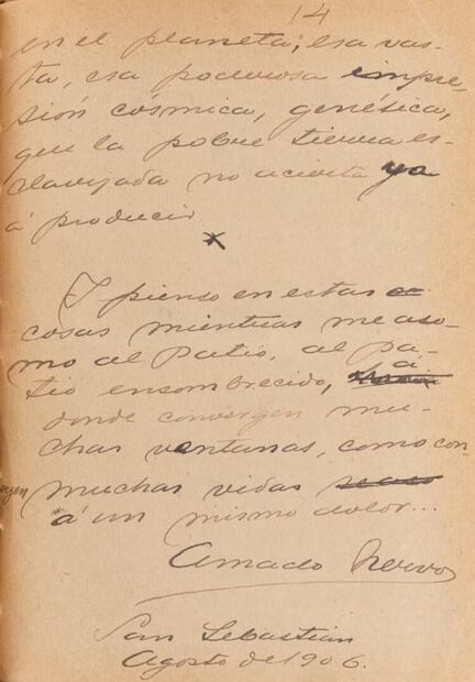 Manuscrito inédito de Amado Nervo sale a subasta