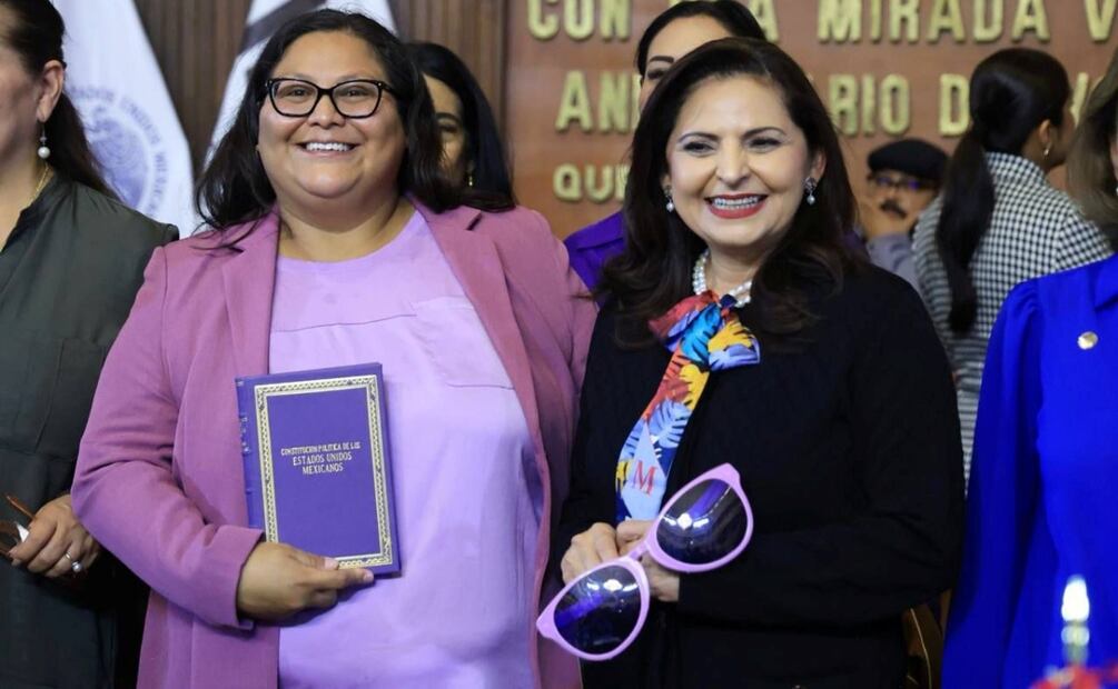 Secretaria de las Mujeres Citlalli Hernández Mora junto a Magistrada Mónica Soto (17/10/2025). Foto: Especial