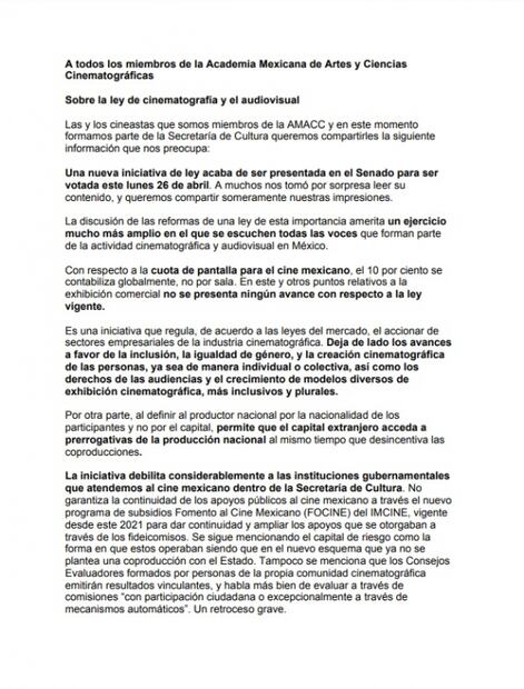 Levantan la voz contra una iniciativa de ley de cine del Senado