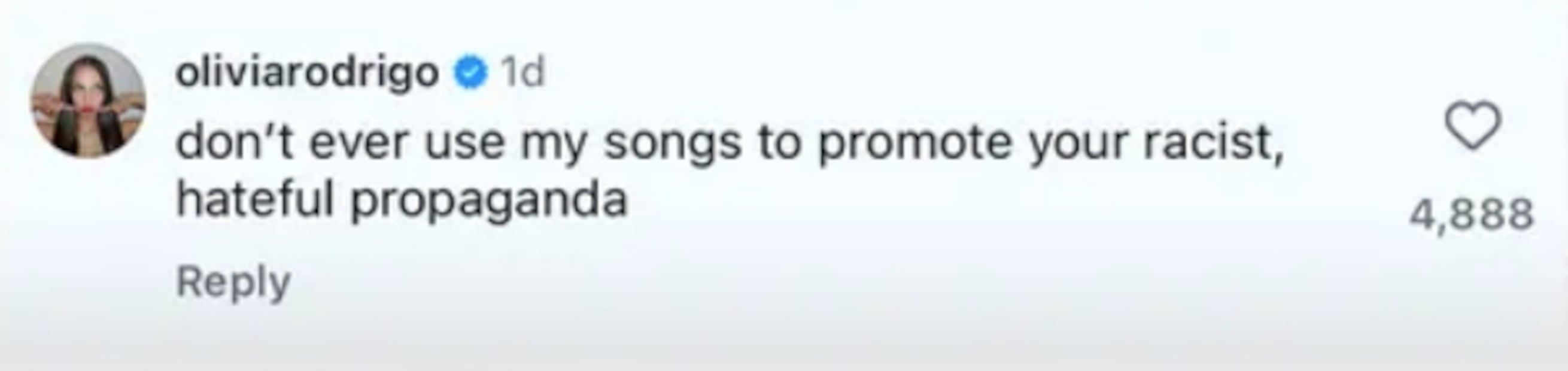 Este fue el mensaje que la cantante dejó en la publicación del gobierno, pero que desapareció minutos más tarde. Foto: Captura de pantalla.