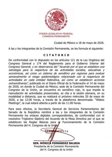 Comisión Permanente del Congreso sesionará vía remota; hacen pruebas