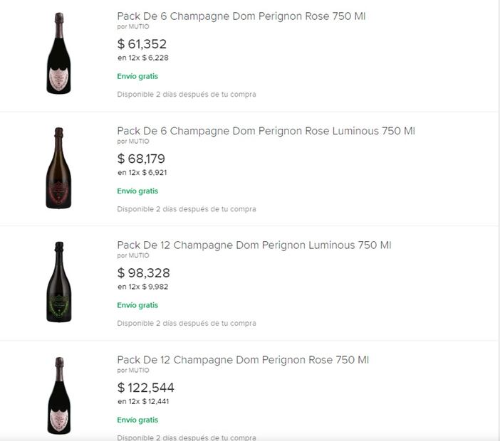 Dom Perignon Lady Gaga. Foto: Mercado Libre