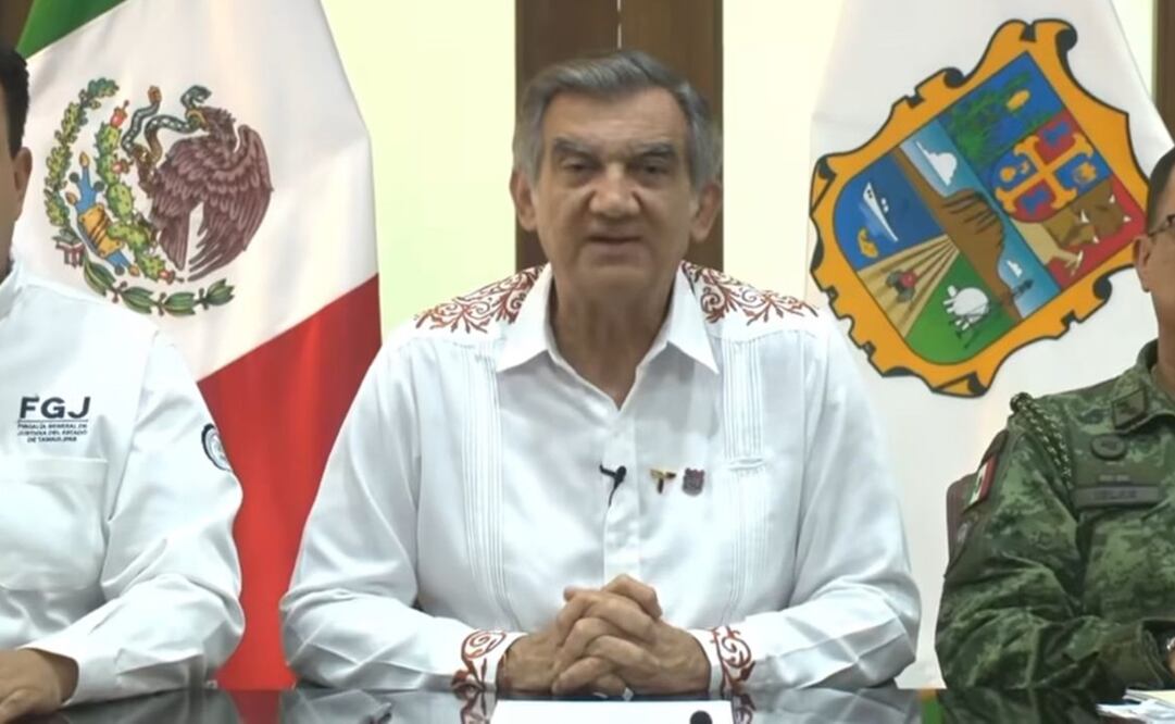 El Gobernador, Américo Villarreal Anaya, en reunión con los integrantes de las instituciones que integran la Mesa de Seguridad en Tamaulipas. Foto: captura de pantalla