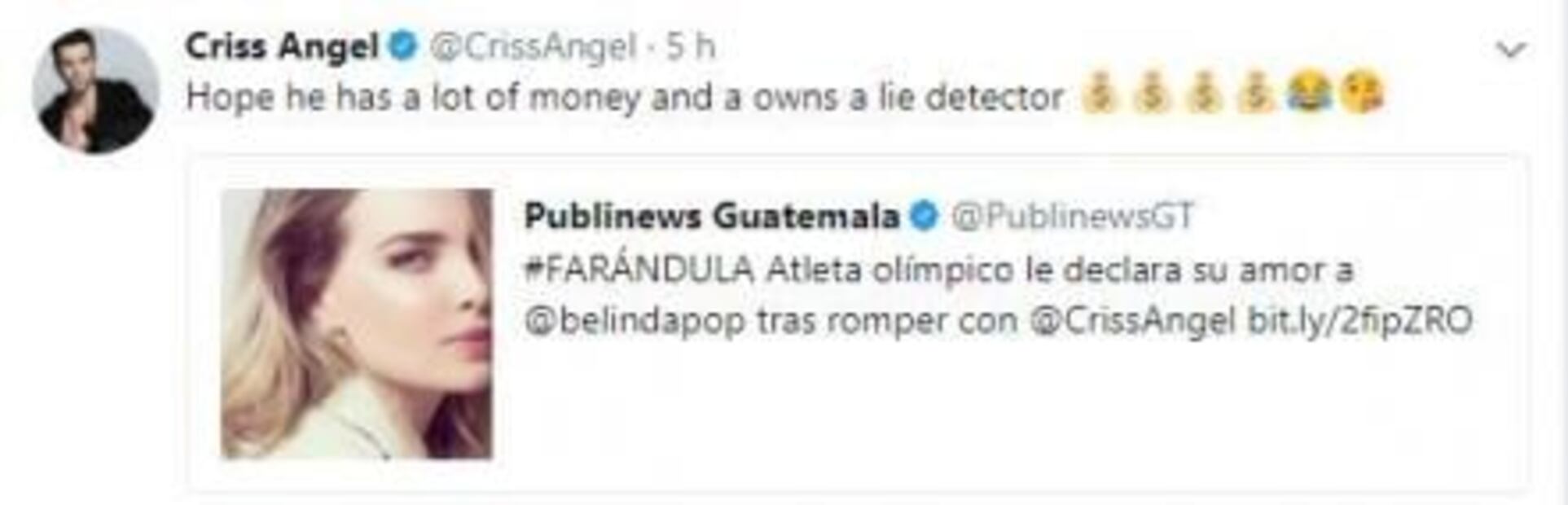 Criss Angel advierte a Rommel Pacheco sobre Belinda