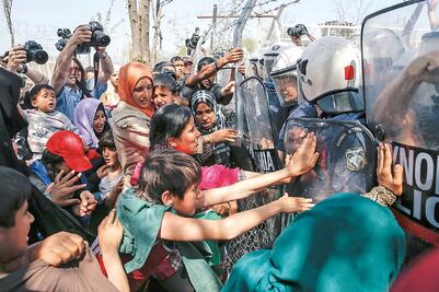 Refugiados en Grecia, en malas condiciones