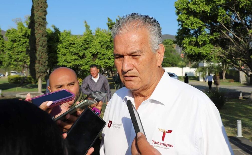 El secretario de Salud afirma que se han incrementado los casos de tosferina en Tamaulipas por la falta de vacunación (08/04/2025). Foto: Especial