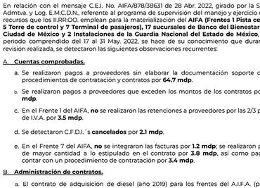 Anomalías en obras del Ejército: auditoría