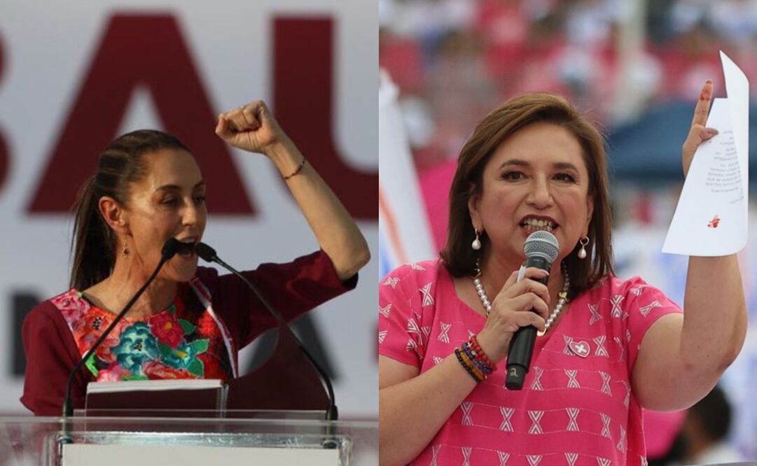 Claudia Sheinbaum y Xóchitl Gálvez se volvieron tendencia en redes sociales por los memes desatados de su primer acto oficial de campaña. Fotos: Archivo/ EL UNIVERSAL