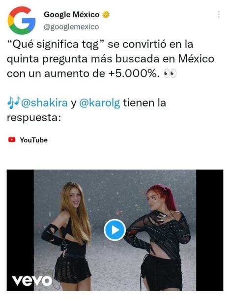 ¡Shakira y Karol G triunfan! "TQG" arrasa en el top de búsquedas de Google México
