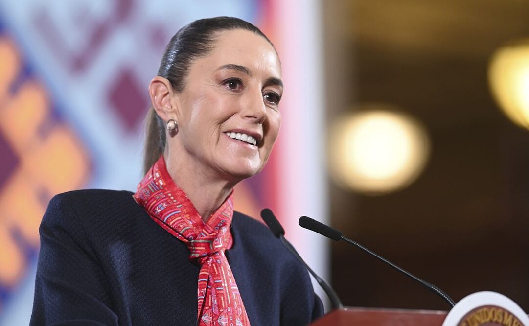 Claudia Sheinbaum, presidenta de México, durante la mañanera del 10 de febrero del 2025 en Palacio Nacional. Foto: Presidencia