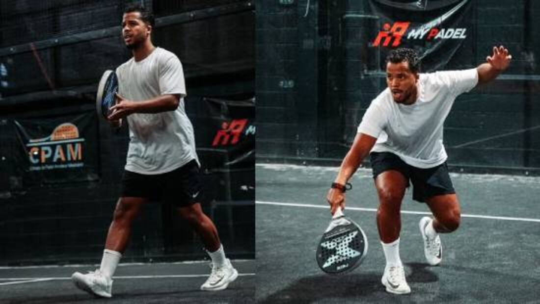 Giovani dos Santos mostró que ahora es un experto jugando pádel. Foto: Especial