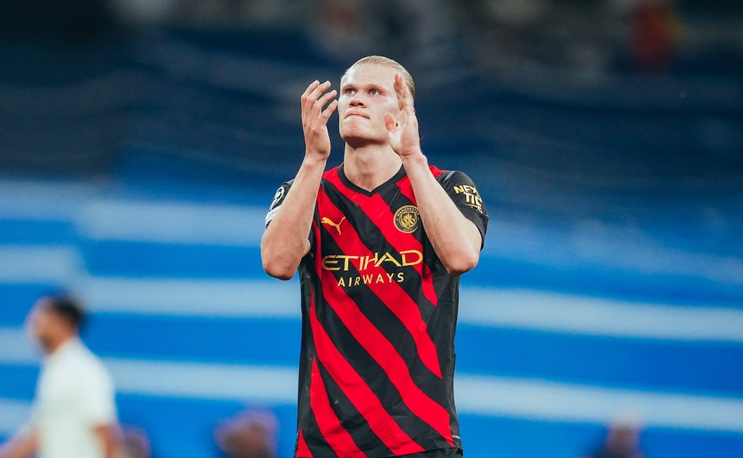 Haaland en el partido de Champions League