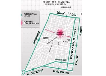 Feligreses afectan circulación en avenida Hidalgo