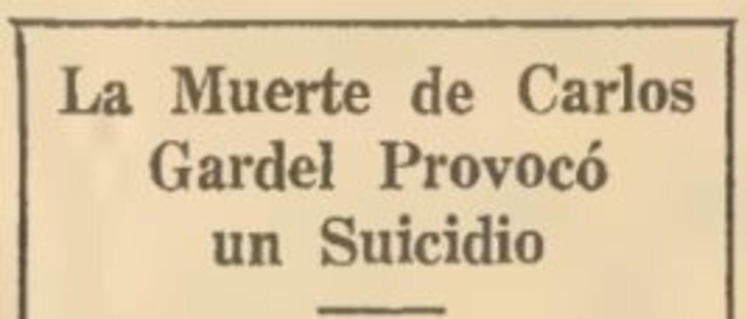 Una mujer se quitó la vida en Nueva York al enterarse que el cantante Carlos Gardel había muerto. HEMEROTECA EL UNIVERSAL.