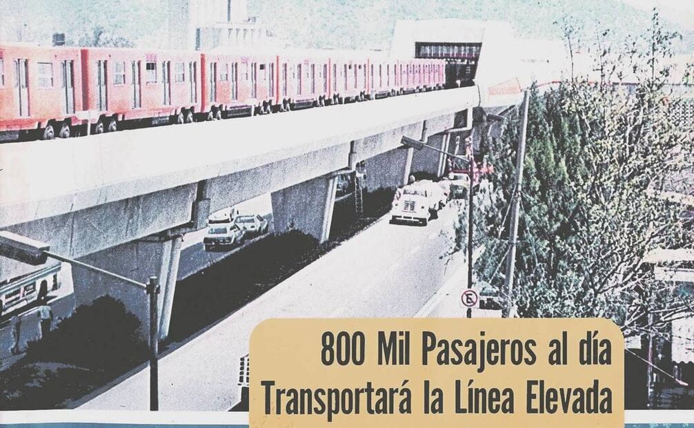 Folleto que anunciaba la entrega de la primera etapa de la Línea 4 del Metro, para el 29 de agosto de 1981, y que hacía hincapié en que se trataba de una ruta elevada. Colección Villasana.