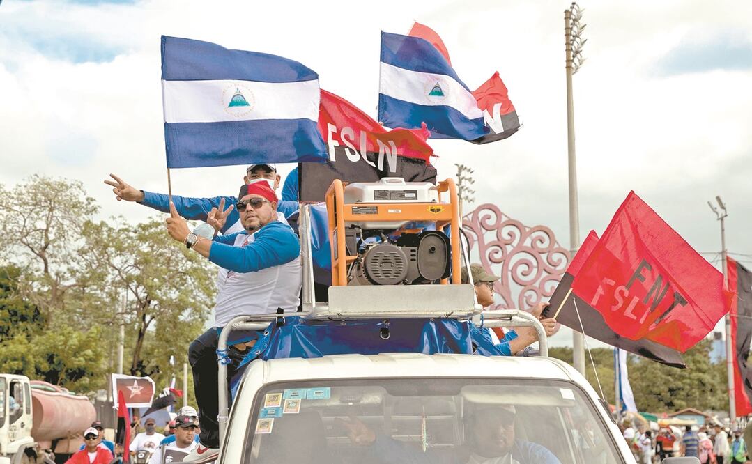 Militantes y simpatizantes del oficialista Frente Sandinista de Liberación Nacional (FSLN), el 19 de julio pasado, en Managua. Foto: JORGE TORRES. EFE